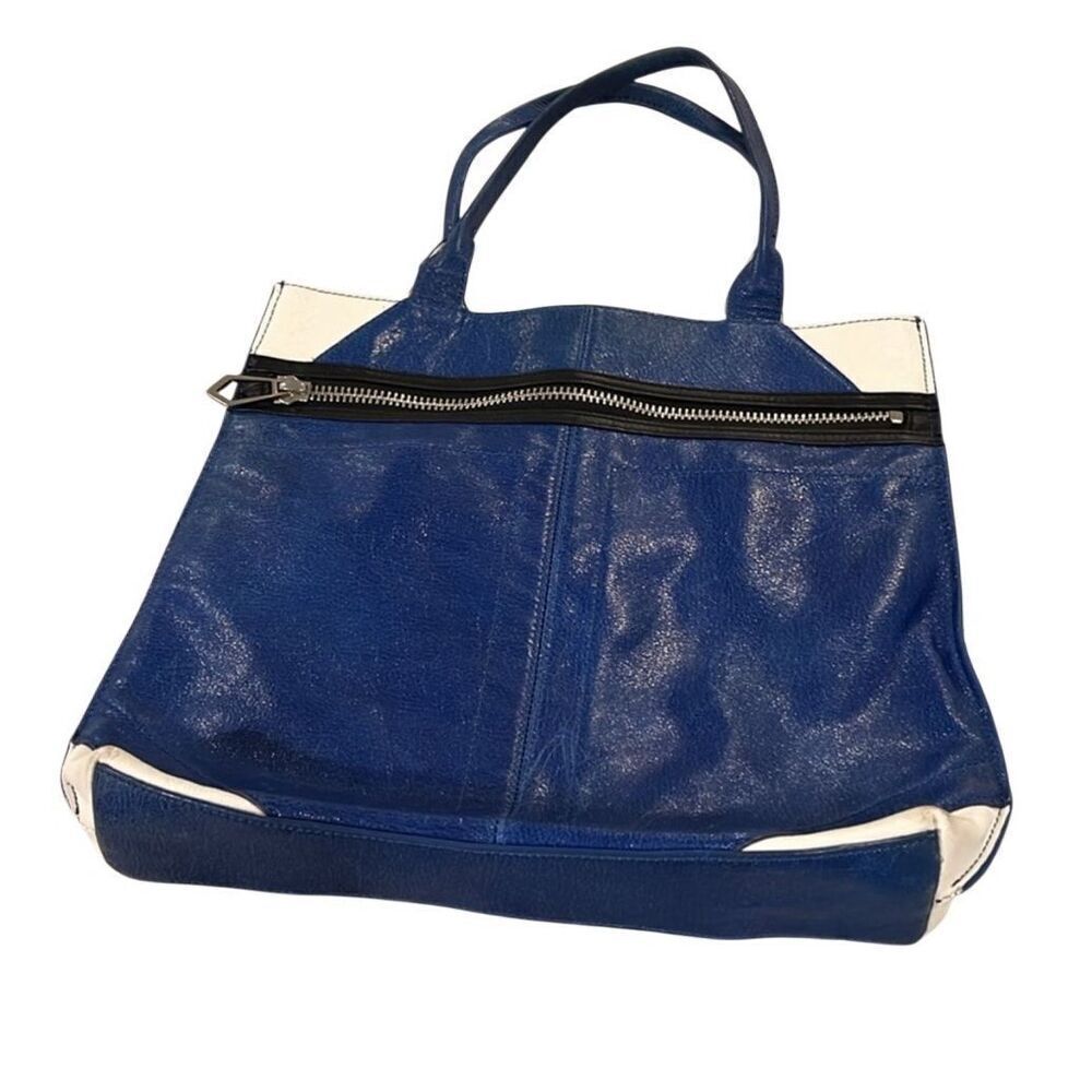 BOTKIER | cruz leather tote royal white black